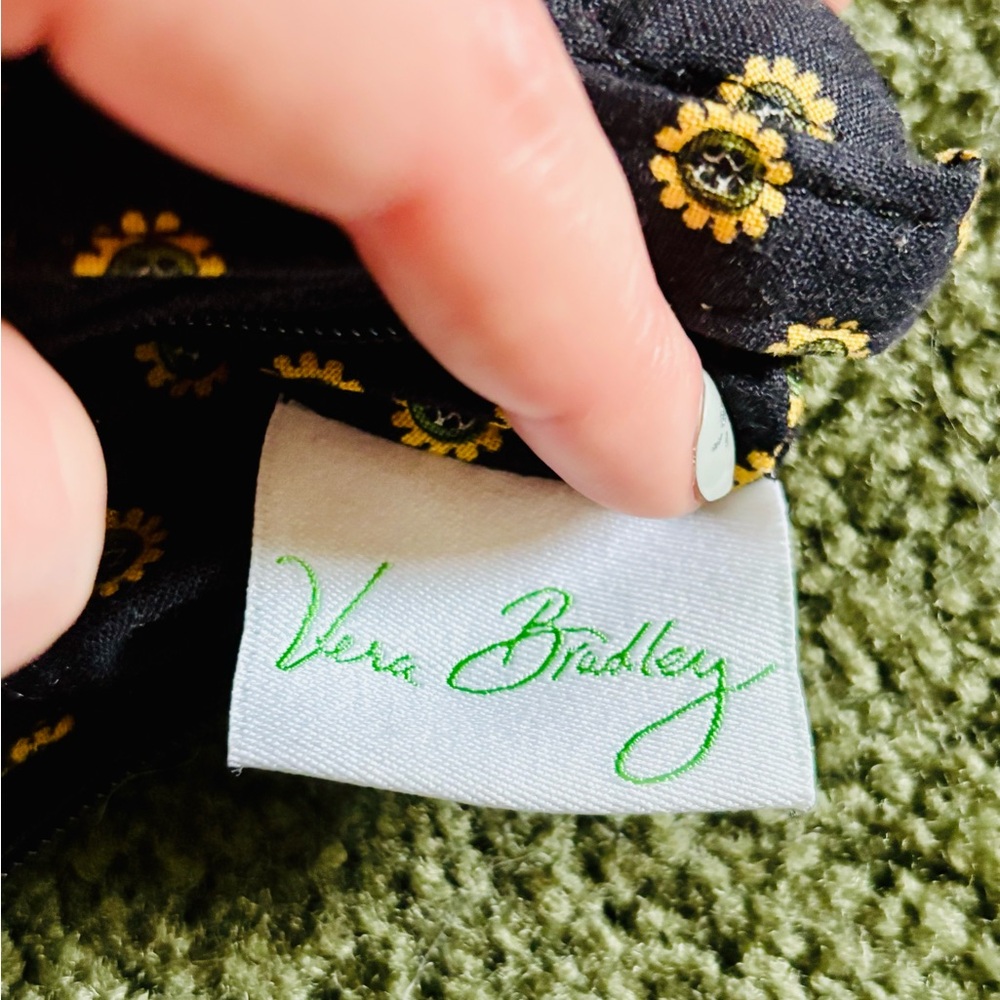 Vera Bradley Cotton Quilted Black and Blue Sunflowers and Floral Shoulder Bag - Picture 5 of 11